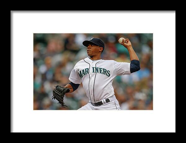 American League Baseball Framed Print featuring the photograph Cleveland Indians V Seattle Mariners by Otto Greule Jr