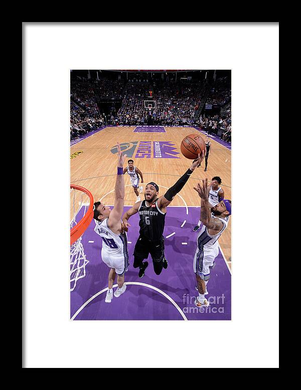 Nba Pro Basketball Framed Print featuring the photograph Detroit Pistons V Sacramento Kings by Rocky Widner