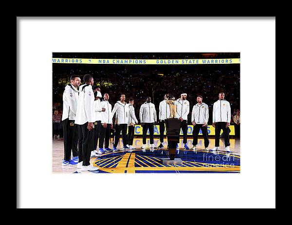 The Golden State Warriors Framed Print featuring the photograph Houston Rockets V Golden State Warriors #8 by Andrew D. Bernstein