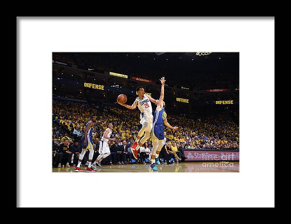 Landry Shamet Framed Print featuring the photograph La Clippers V Golden State Warriors - #8 by Noah Graham