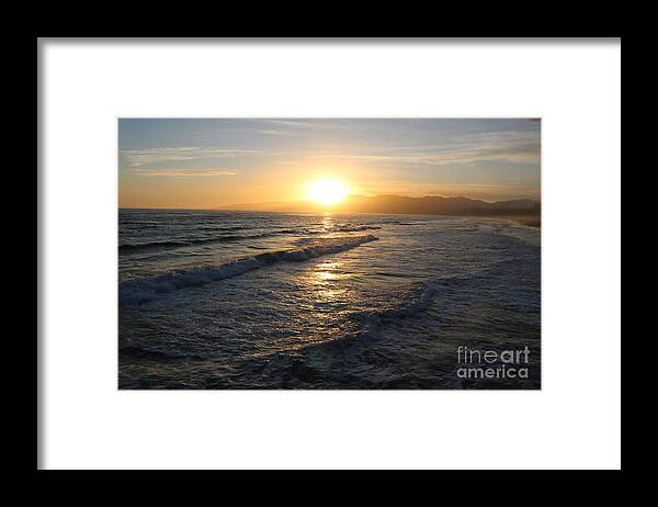 Sunset Framed Print featuring the photograph Pacific Sunset , Santa Monica, California #8 by John Shiron