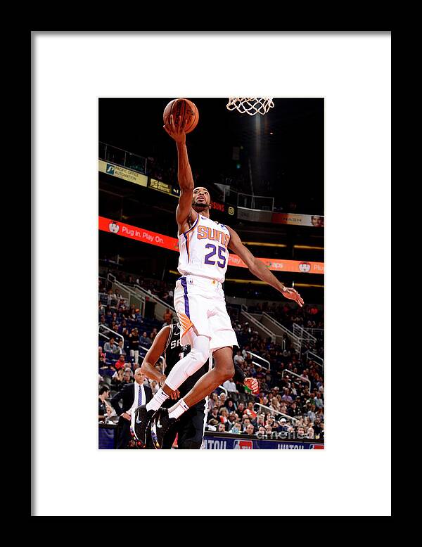 Mikal Bridges Framed Print featuring the photograph San Antonio Spurs V Phoenix Suns #8 by Barry Gossage
