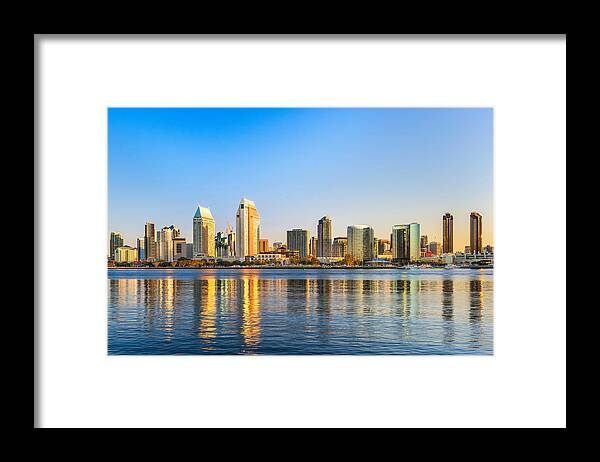 Landscape Framed Print featuring the photograph San Diego, California, Usa Downtown #8 by Sean Pavone