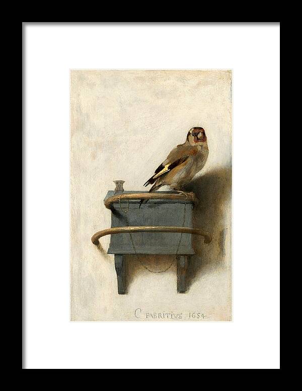 Carel Fabritius Framed Print featuring the painting The Goldfinch #2 by Carel Fabritius