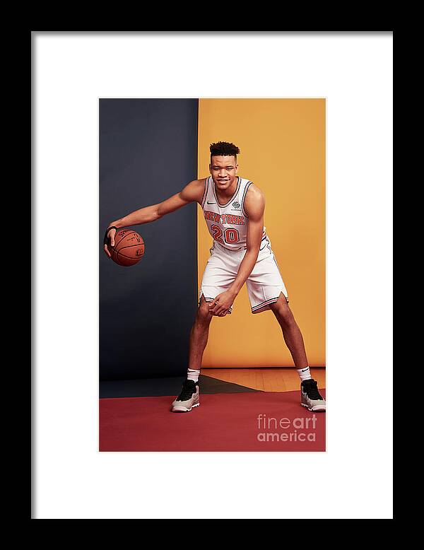 Kevin Knox Framed Print featuring the photograph 2018 Nba Rookie Photo Shoot by Jennifer Pottheiser