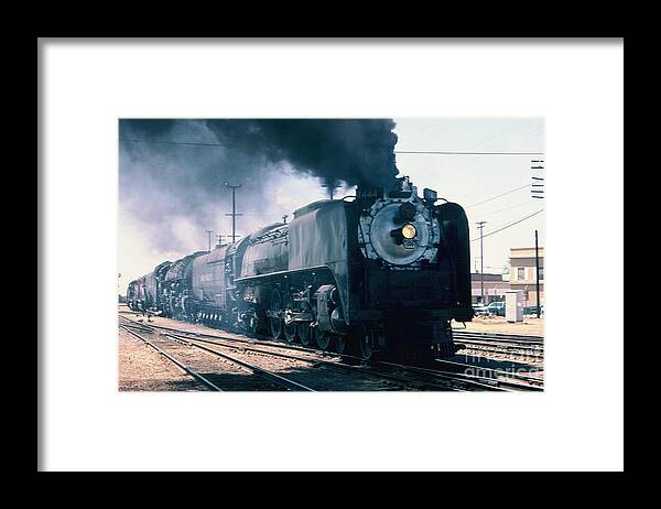 Train Framed Print featuring the photograph VINTAGE RAILROAD - Union Pacific 8444 Steam Engine by John and Sheri Cockrell
