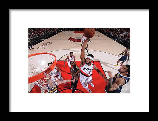 Moe Harkless Framed Print featuring the photograph Denver Nuggets V Portland Trail Blazers by Sam Forencich