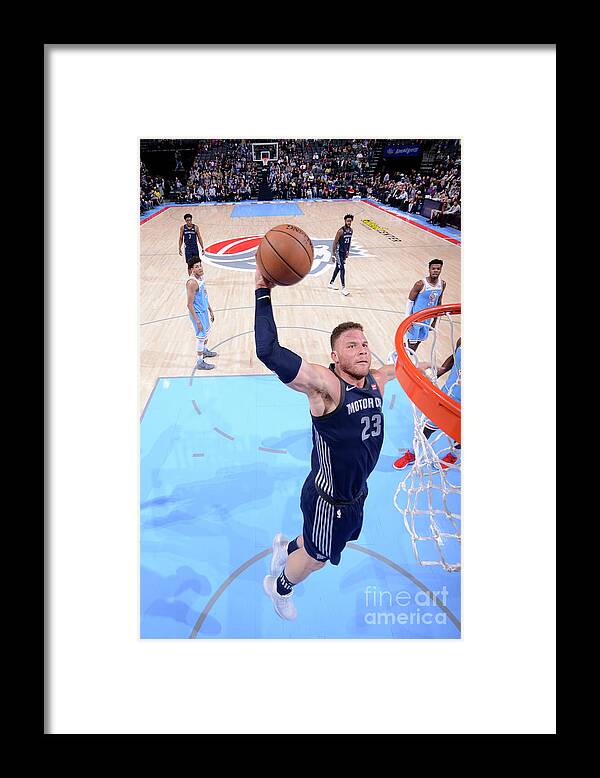 Blake Griffin Framed Print featuring the photograph Detroit Pistons V Sacramento Kings #9 by Rocky Widner