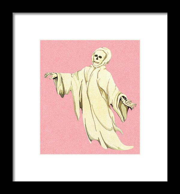 Afraid Framed Print featuring the drawing Ghost #9 by CSA Images