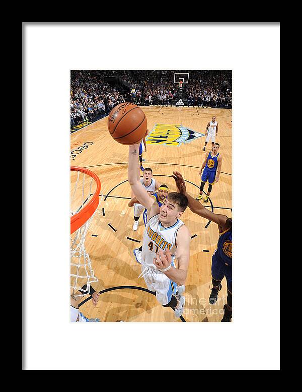 Nba Pro Basketball Framed Print featuring the photograph Golden State Warriors V Denver Nuggets by Garrett Ellwood