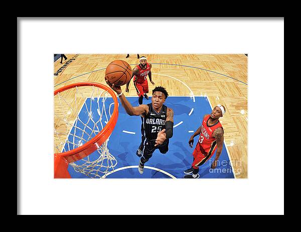Nba Pro Basketball Framed Print featuring the photograph New Orleans Pelicans V Orlando Magic by Fernando Medina