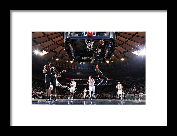 Deandre Ayton Framed Print featuring the photograph Phoenix Suns V New York Knicks by Nathaniel S. Butler