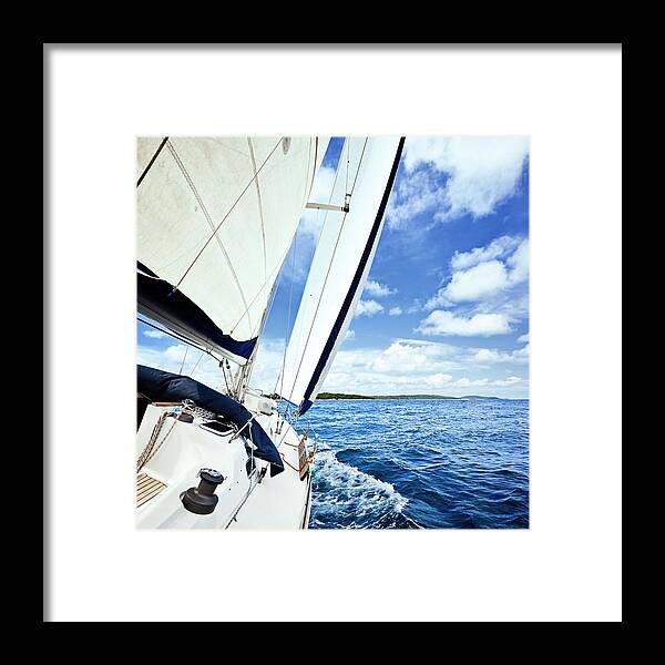 Curve Framed Print featuring the photograph Sailing With Sailboat #9 by Mbbirdy