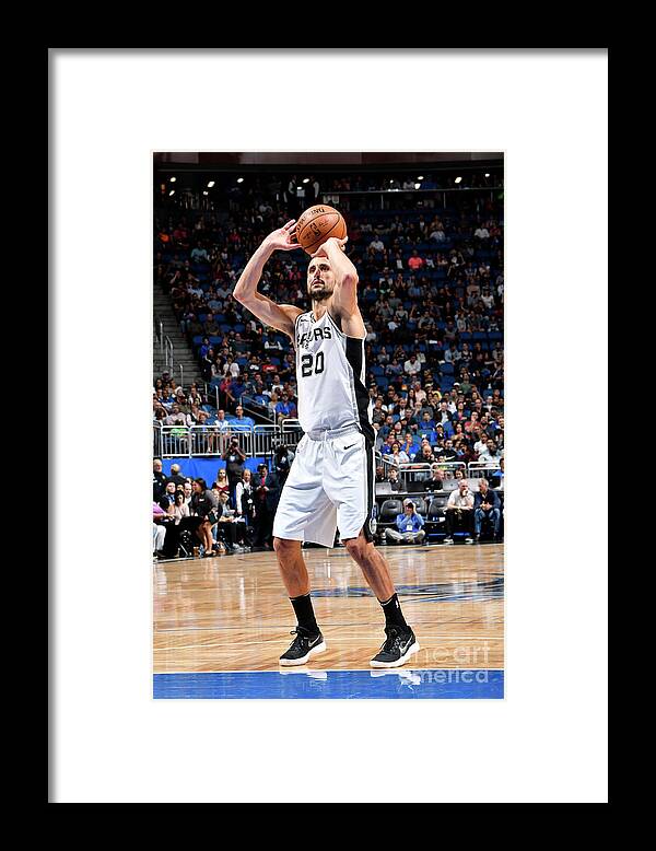 Nba Pro Basketball Framed Print featuring the photograph San Antonio Spurs V Orlando Magic #9 by Fernando Medina