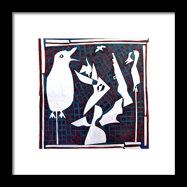 Bird Hunting Framed Print featuring the painting A bird hunting birds 3 by Edgeworth Johnstone