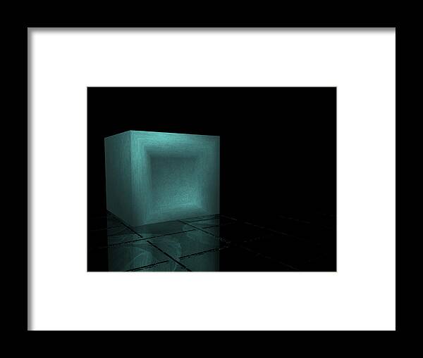 Box Framed Print featuring the digital art A Box Alone by Bernie Sirelson