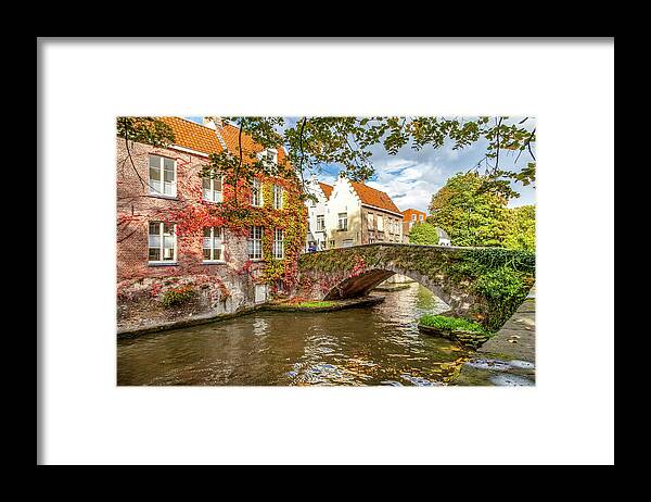 Architecture Framed Print featuring the photograph A bridge in Brugge by W Chris Fooshee