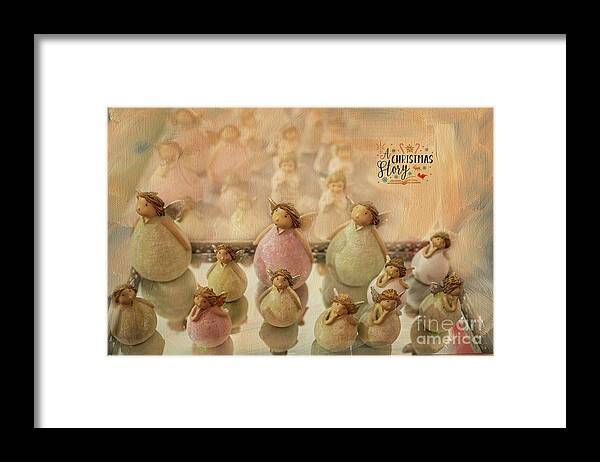 Angels Framed Print featuring the mixed media A Christmas Story by Eva Lechner