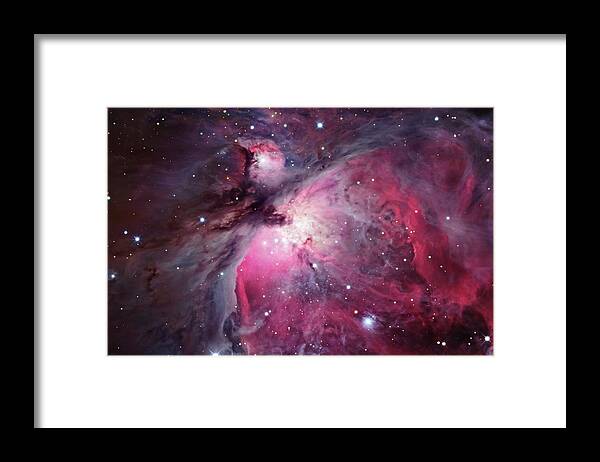 Purple Framed Print featuring the photograph A Close Up Of The Orion Nebula, Also by Stocktrek Images