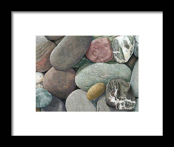 Birdseye Art Studio Framed Print featuring the pastel A Congregation of Stones by Nick Payne