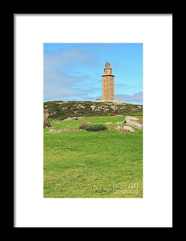 Europe Framed Print featuring the photograph A Coruna Hercules Tower by Nieves Nitta