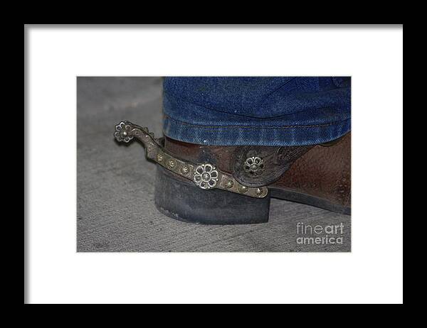 Spur Framed Print featuring the photograph A Cowboy and his Spurs by Terri Brewster