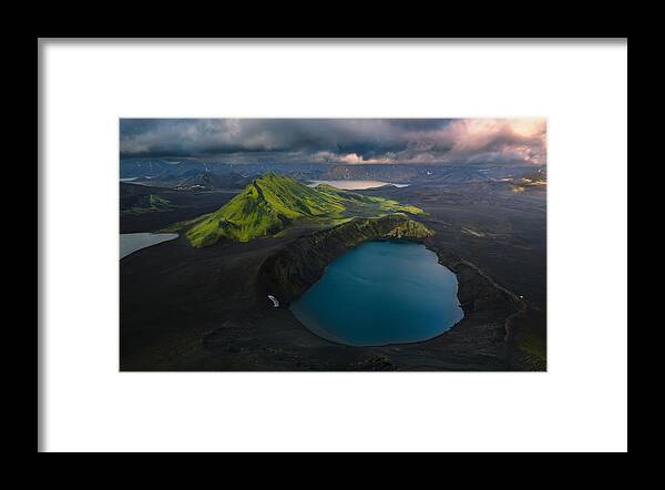 Iceland Framed Print featuring the photograph A Crater Lake by Chao Feng ??