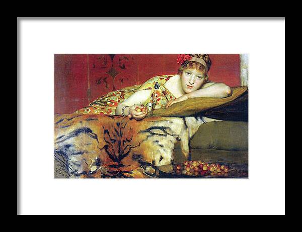 Alma-tadema Framed Print featuring the painting A Craving for Cherries by Alma-Tadema