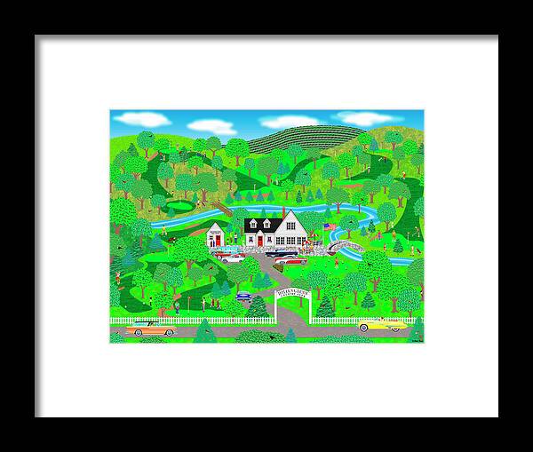Golf Course Framed Print featuring the digital art A Fine Day For Golf by Mark Frost