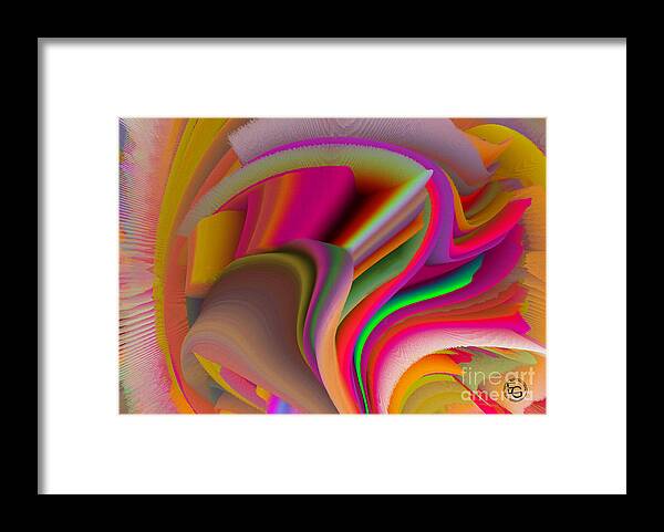 Gift Framed Print featuring the mixed media A Flower In Rainbow Colors Or A Rainbow In The Shape Of A Flower 5 by Elena Gantchikova