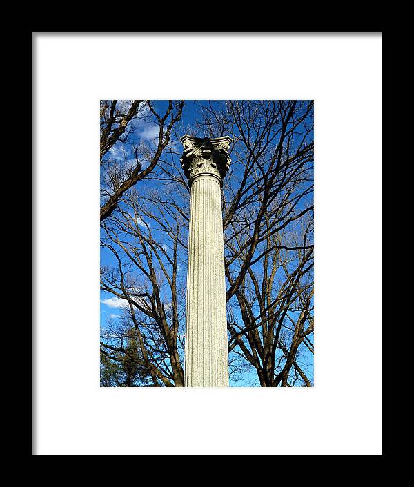 Old Corinthian Column Framed Print featuring the photograph A Fluted Corinthian by Mike McBrayer
