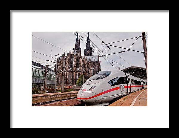 Gothic Style Framed Print featuring the photograph A German Ice High Speed Train In by Julian Elliott Photography