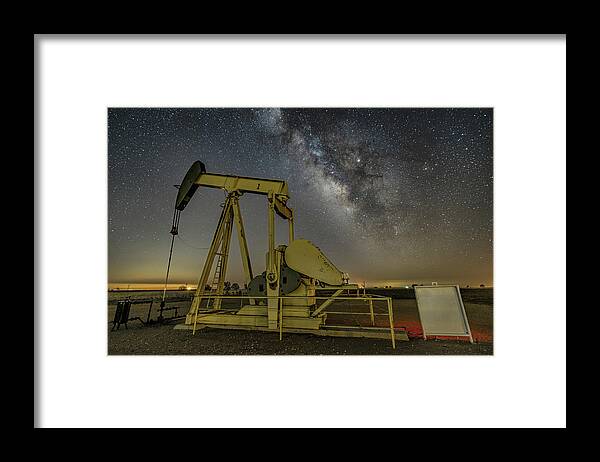 Milky Way Framed Print featuring the photograph A Good Morning on the Oil Field by James Clinich