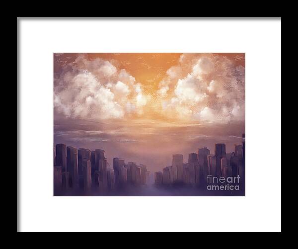 City Framed Print featuring the digital art A Hot One by Lois Bryan