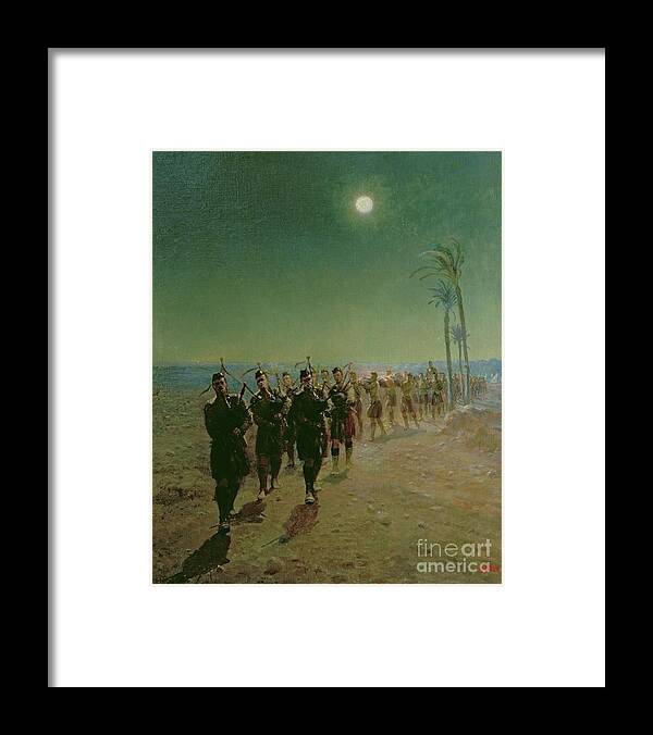 Bagpipes Framed Print featuring the painting A 'lament' In The Desert, 1925 by Lady Butler