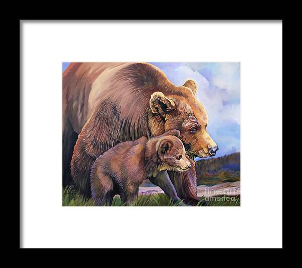 Bear Framed Print featuring the painting A Larger World by J W Baker