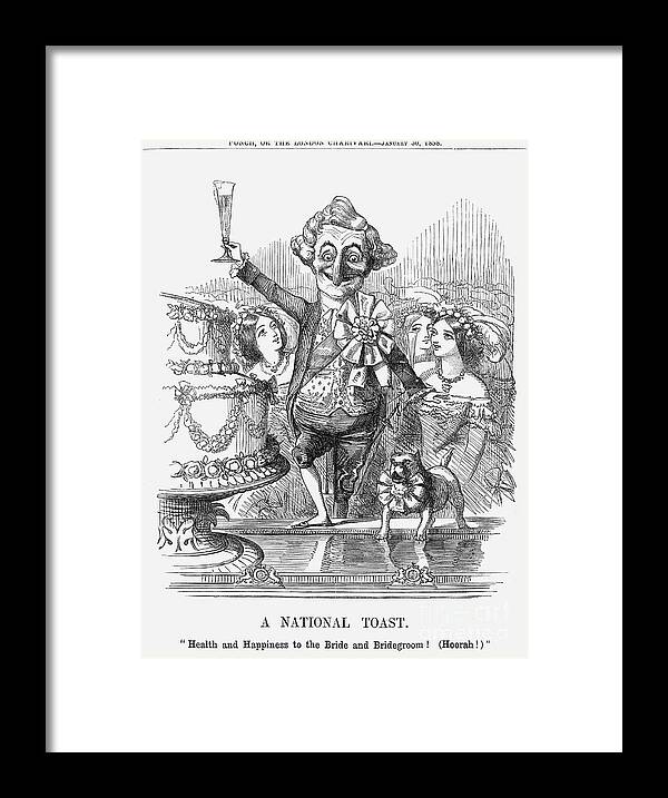 Rubbing Alcohol Framed Print featuring the drawing A National Toast, 1858 by Print Collector
