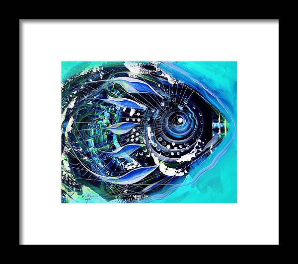 Fish Framed Print featuring the painting A new Breed in Blues by J Vincent Scarpace