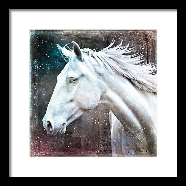 Horse Framed Print featuring the digital art A Pale Horse by Linda Lee Hall