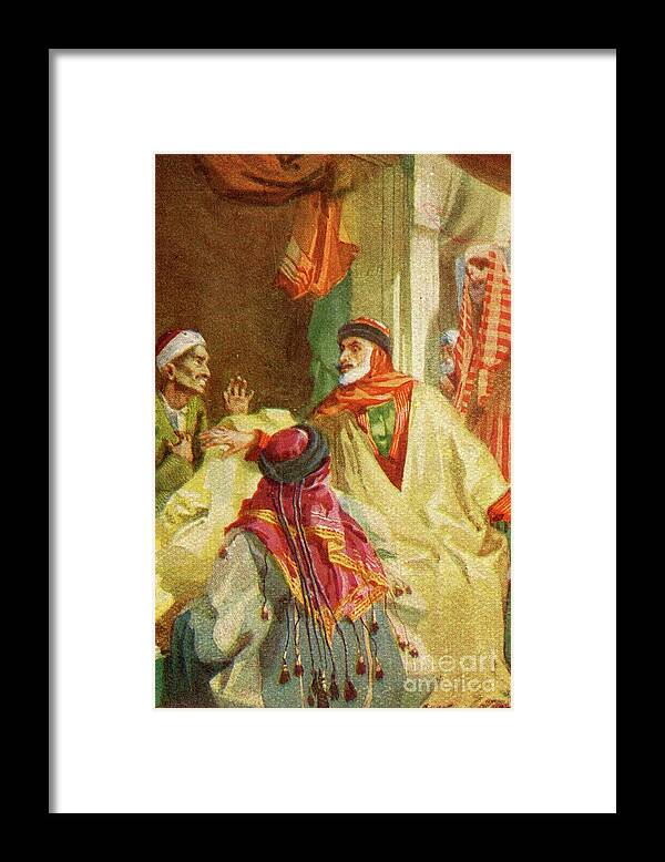 Art Framed Print featuring the drawing A Palestine Bazaar - Luke Xxii 36 by Print Collector