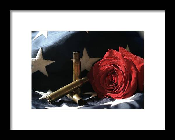 Patriotic Framed Print featuring the photograph A Patriots Passing by Michelle Wermuth
