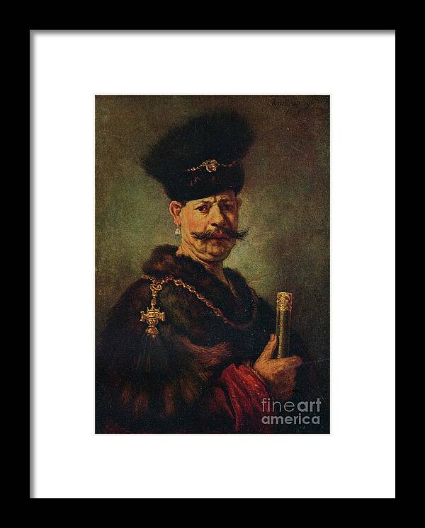 Oil Painting Framed Print featuring the drawing A Polish Nobleman, 1637. Artist by Print Collector