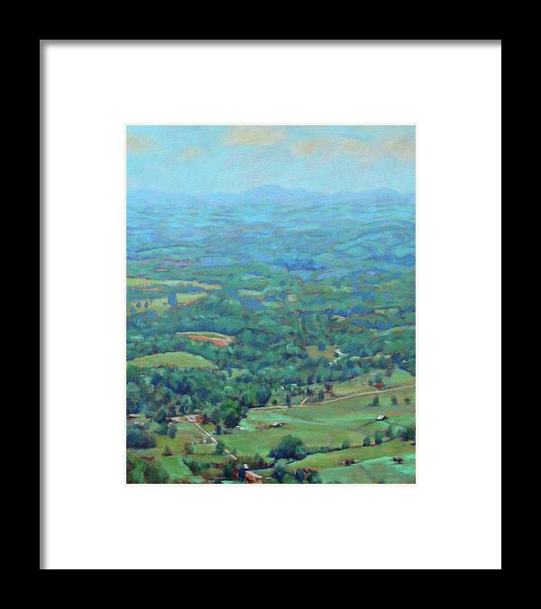 Roanoke Mountain Framed Print featuring the painting A Slow Summer's Day- View from Roanoke Mountain by Bonnie Mason