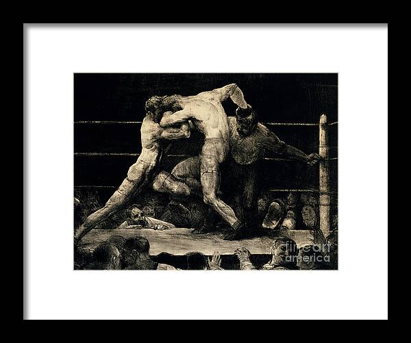 Crowd Framed Print featuring the painting A Stag at Sharkeys, 1917 by George Wesley Bellows