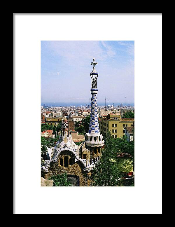 Antoni Gaudí Framed Print featuring the photograph A View Over Barcelona From Parc Guell by Tracy Packer Photography