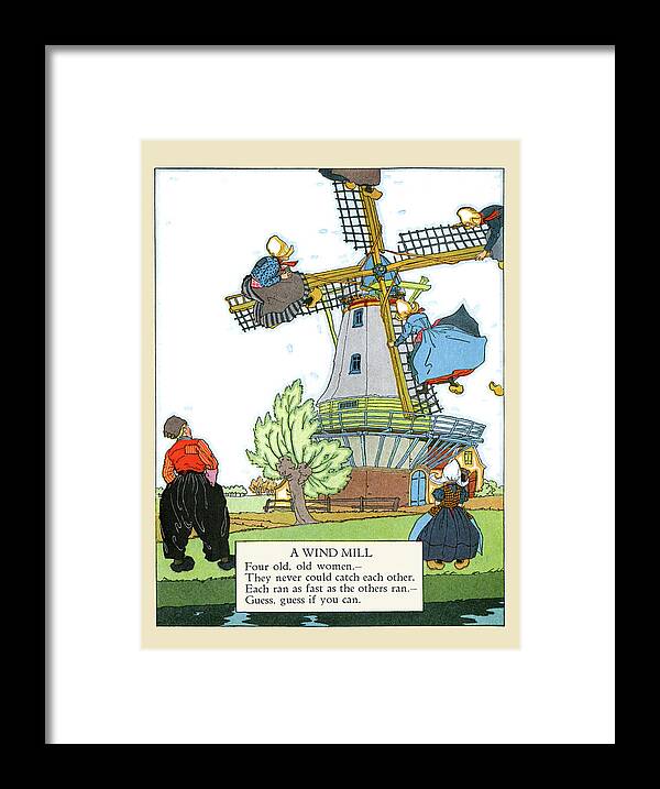 Windmill Framed Print featuring the painting A Windmill by Maud & Miska Petersham