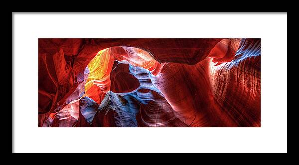 America Framed Print featuring the photograph A World Within Antelope Canyon by Gregory Ballos
