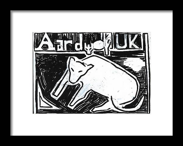 Aardwolf Framed Print featuring the relief Aardwolf UK by Edgeworth Johnstone