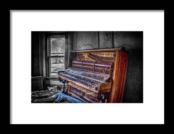 Abandon Framed Print featuring the photograph Abandon Piano by Alan Goldberg