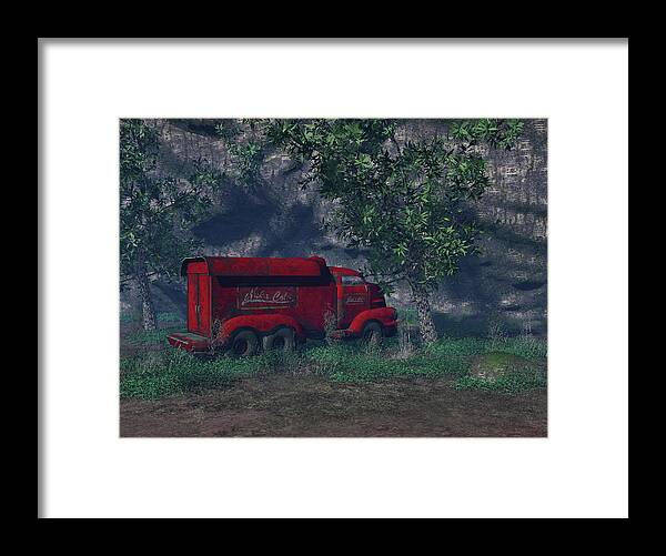 Fantasy Framed Print featuring the digital art Abandoned Nuka Cola Delivery Truck by Michael Wimer